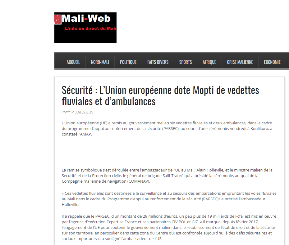 Article web mali